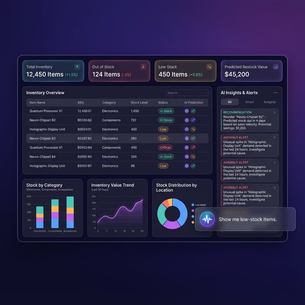AI Dashboard Mockup